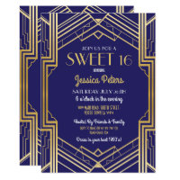 Sweet 16 Party Birthday Gatsby Art Deco Invite