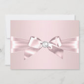 Sweet 16 Party blush Pink Photo Diamond Bow Tiara Invitation (Back)