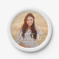 Sweet 16 Party Chic Trendy Script & Photo Modern