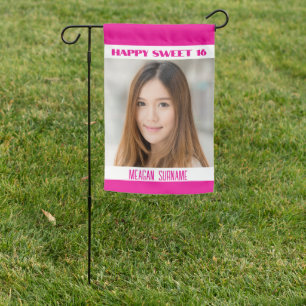 Sweet 16 Party custom photo Garden Flag