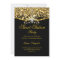 Sweet 16 Party Glitter Gold Black Invitation