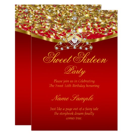 Red And Gold Birthday Invitations 10