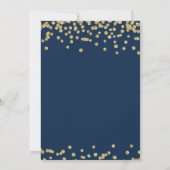 Sweet 16 Party Gold & Navy Glitter Confetti Invitation (Back)