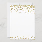 Sweet 16 Party Gold & White Glitter Confetti Invitation (Back)