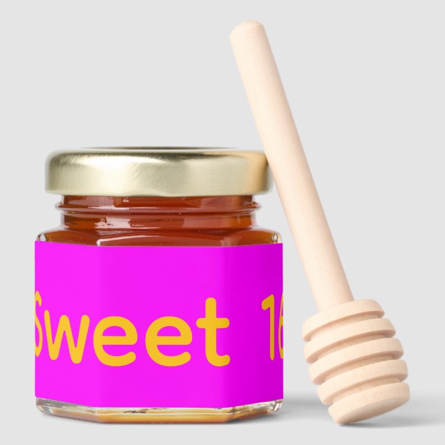 Sweet 16 Party Honey Jar Favors (Front)