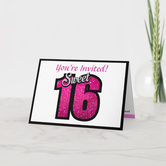 Sweet 16 Party Invitation Customize Birthday Party (Front)