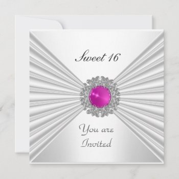 Sweet 16 Party Invitation White Pink Jewel by invitesnow at Zazzle