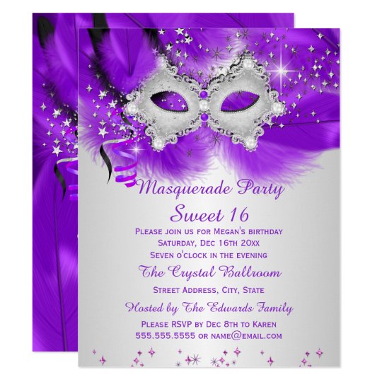 Purple Masquerade Invitations 4