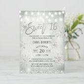 Sweet 16 Party Rustic Winter Snowflakes Invitation (Standing Front)