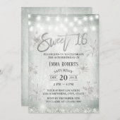 Sweet 16 Party Rustic Winter Snowflakes Invitation (Front/Back)