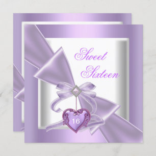 Sweet 16 Party Sweet Sixteen Lilac White 2 Invitation