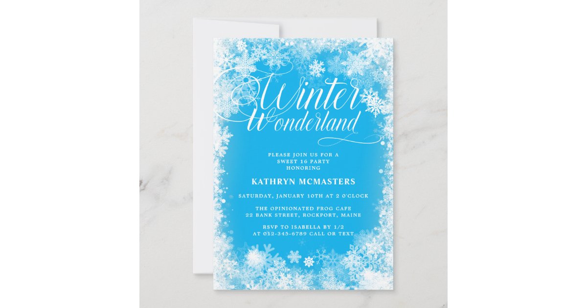 Sweet Sixteen Winter Wonderland Snowflakes Banner