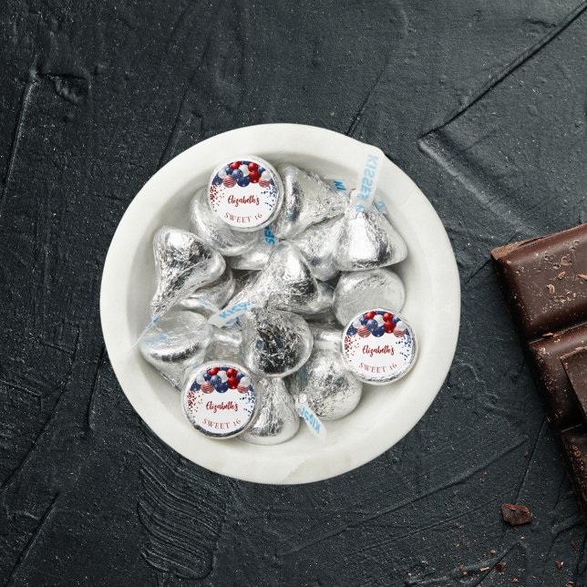 Sweet 16 patriotic USA red white blue flag Hershey®'s Kisses® (Creator Uploaded)