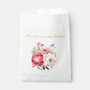 Sweet 16 Personalized Floral Party Favors Favor Bag