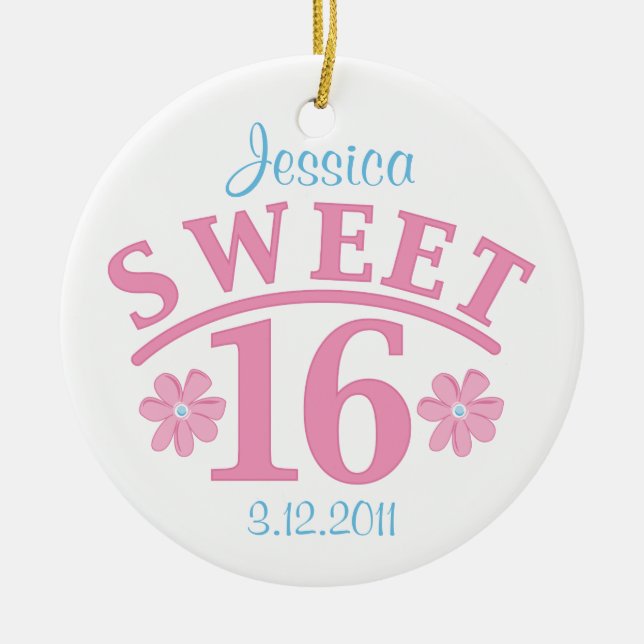 Sweet 16 Personalized Ornament (Front)