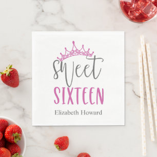 Sweet 16 Personalized Paper Napkins