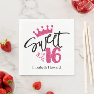 Sweet 16 Personalized Paper Napkins