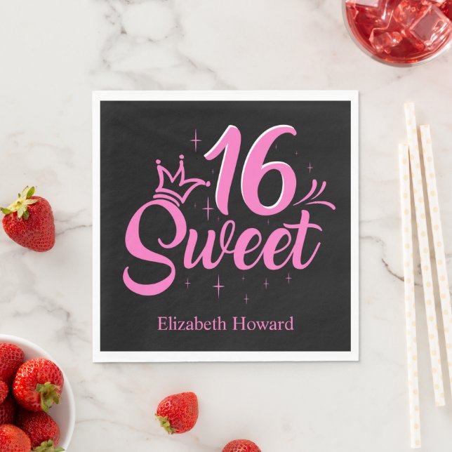 Sweet 16 Personalized Paper Napkins (Insitu)