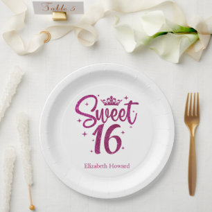 Sweet 16 Personalized Paper Plates