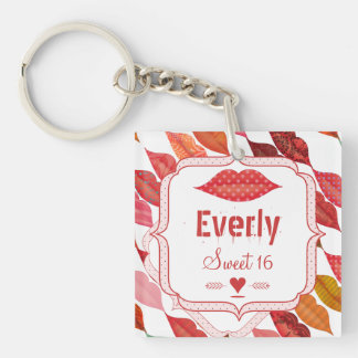 Sweet 16 Personalized Photo Keychain