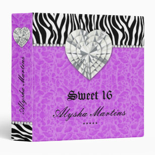 Sweet 16 Photo Album leopard Lace Heart Diamond Pu Binder