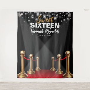 Sweet 16 Photo Backdrop - Hollywood Red Carpet