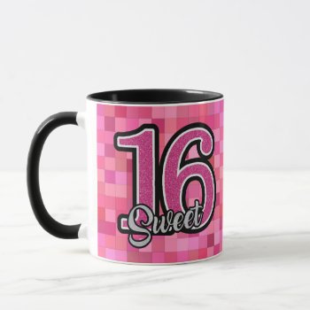 Sweet 16 Photo Pink Birthday Coffee Super Cute Cup by Frasure_Studios at Zazzle