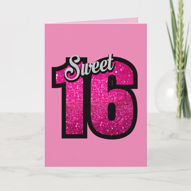 SWEET 16 PINK BIRTHDAY CARDS (Front)