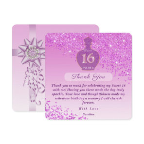 Sweet 16 Pink Blush Fragrance Studio Thank You Card