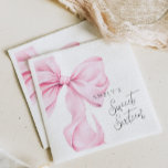 Sweet 16 Pink Bow Paper Napkin<br><div class="desc">Elegant sweet 16 pink bow design napkins</div>