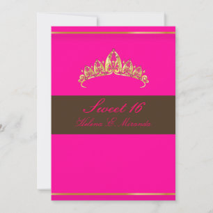 Sweet 16/ pink chocolate tiara invitation