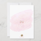 Sweet 16 Pink Diamond Butterflies Watercolor Invitation (Back)
