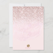 Sweet 16 Pink Diamond Glitters Watercolor Invitation (Back)