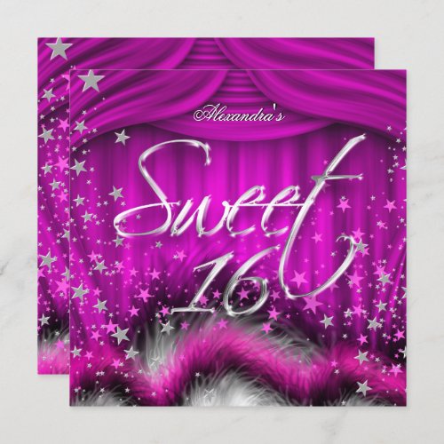 Sweet 16 Pink Feathers 16th Birthday Invitation