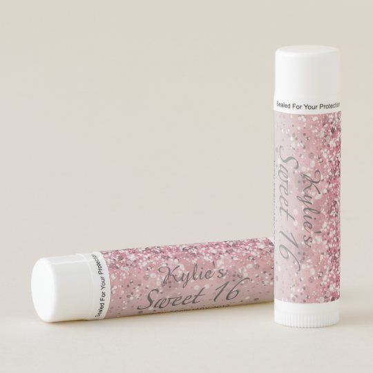 Sweet 16 Pink Lip Balm Personalized Party Favor Sweet 16 Pink Lip Balm Personalized Party Favor