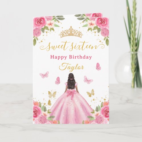 Sweet 16 Pink Princess African American Girl