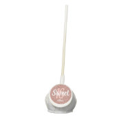 Sweet 16 Pink Rose Gold Glitter Personalized Cake Pops (Front)
