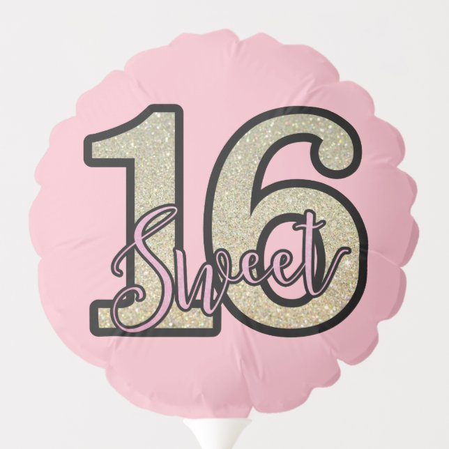 Sweet 16 Pink Silver Balloon (Back)
