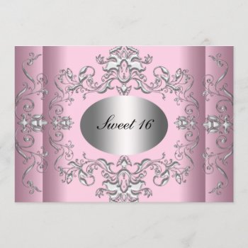 Sweet 16 Pink Silver Elegant Save The Date by invitesnow at Zazzle