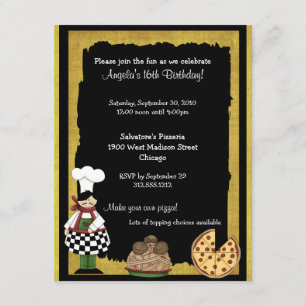 Sweet 16 Pizza Party Invitation