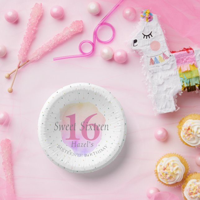 Sweet 16 Pretty Rose Pink Pretty Birthday Party  Paper Bowls (Party)