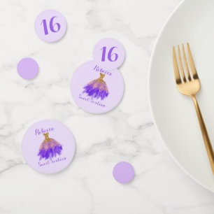 Sweet 16 Purple Dress Birthday Personalized Confetti