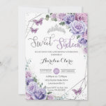 Sweet 16 Purple Floral 16th Birthday Butterflies Invitation<br><div class="desc">Personalize this lovely Sweet Sixteen Birthday invitation with own wording easily and quickly,  simply press the customize it button to further re-arrange and format the style and placement of the text.  Matching items available in store!  (c) The Happy Cat Studio</div>