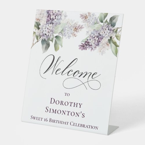 Sweet 16 Purple Lilac Spring Flower Welcome Pedestal Sign