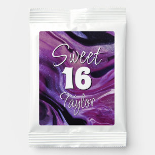 Sweet 16 Purple Marble Personalized Hot Chocolate Drink Mix