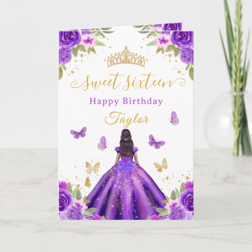 Sweet 16 Purple Princess African American Girl