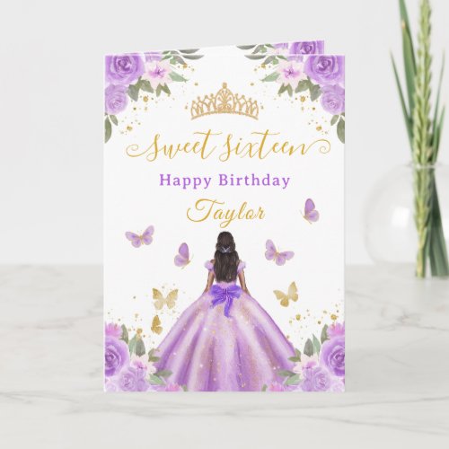 Sweet 16 Purple Princess African American Girl