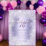 Sweet 16 Purple Silver Winter Wonderland Tiara Invitation