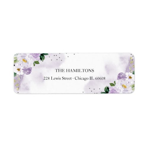 Sweet 16 Purple Watercolor Floral Label