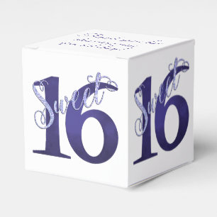 Sweet 16 Purple Watercolor Grunge and Glitter Favor Boxes
